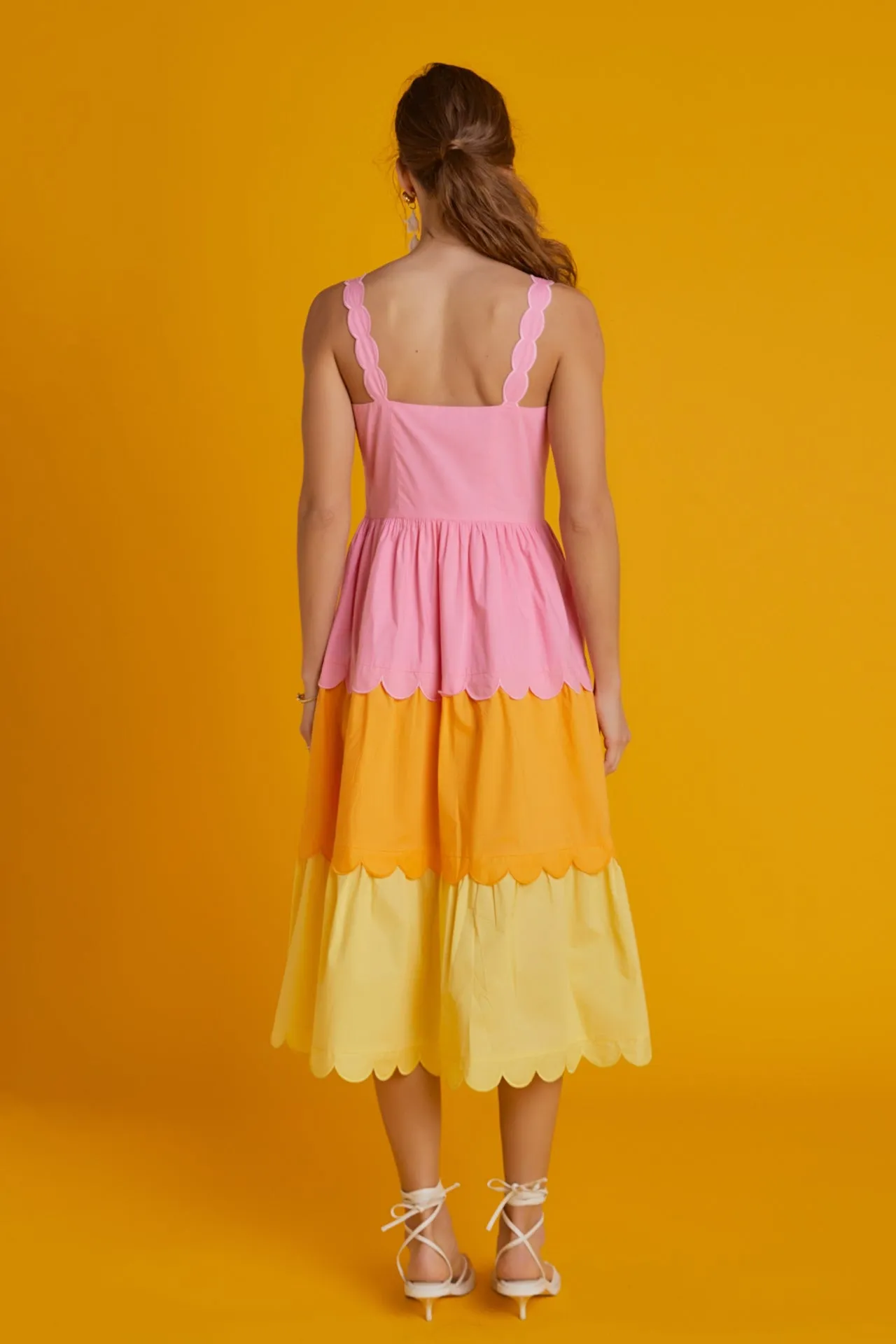 Colorblock Scallop Dress