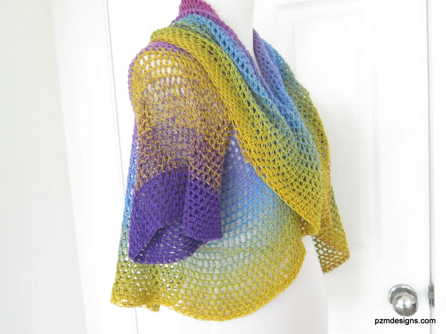 Colorful Extra Large Crochet Circle Shrug