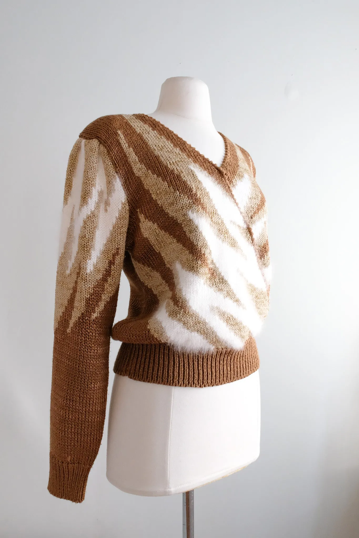 Coolest 1980's Metallic Knit Sweater/ Sz M