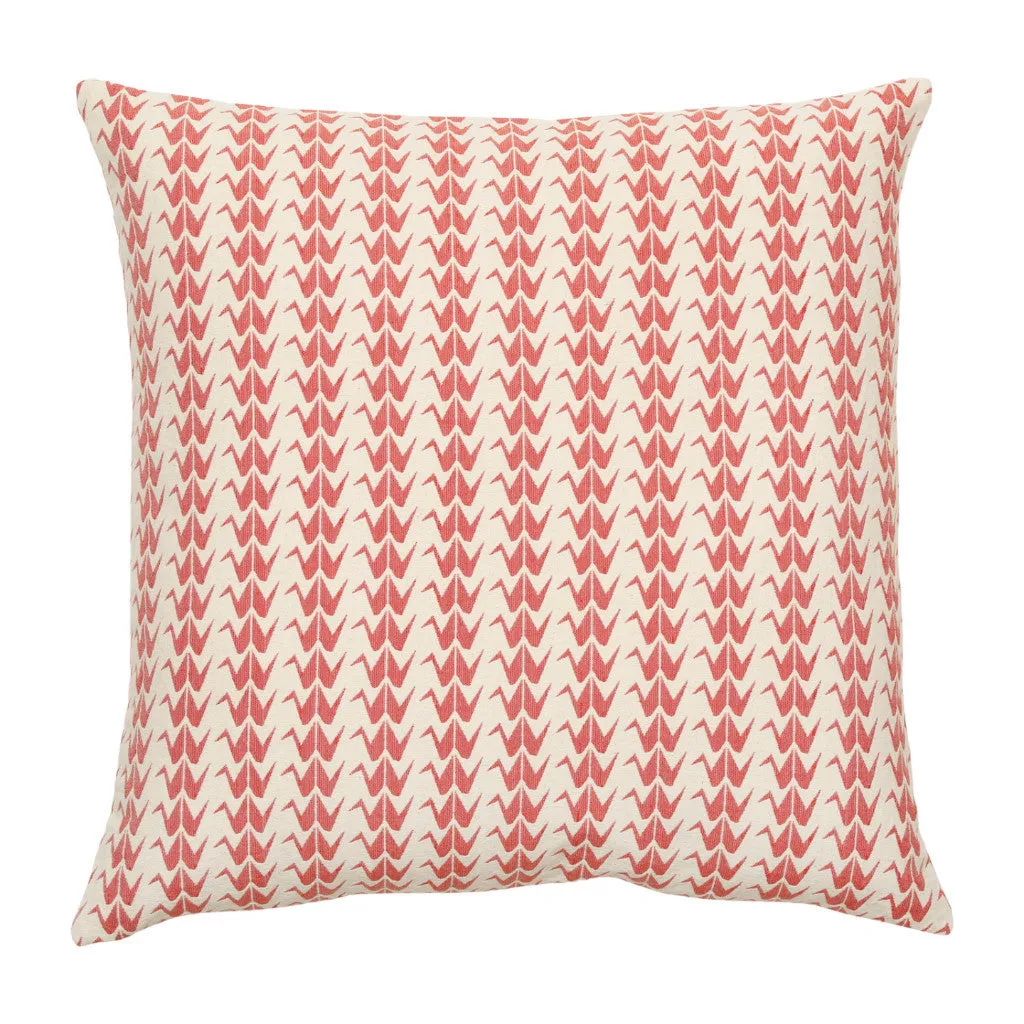 Coral Crane Cushion