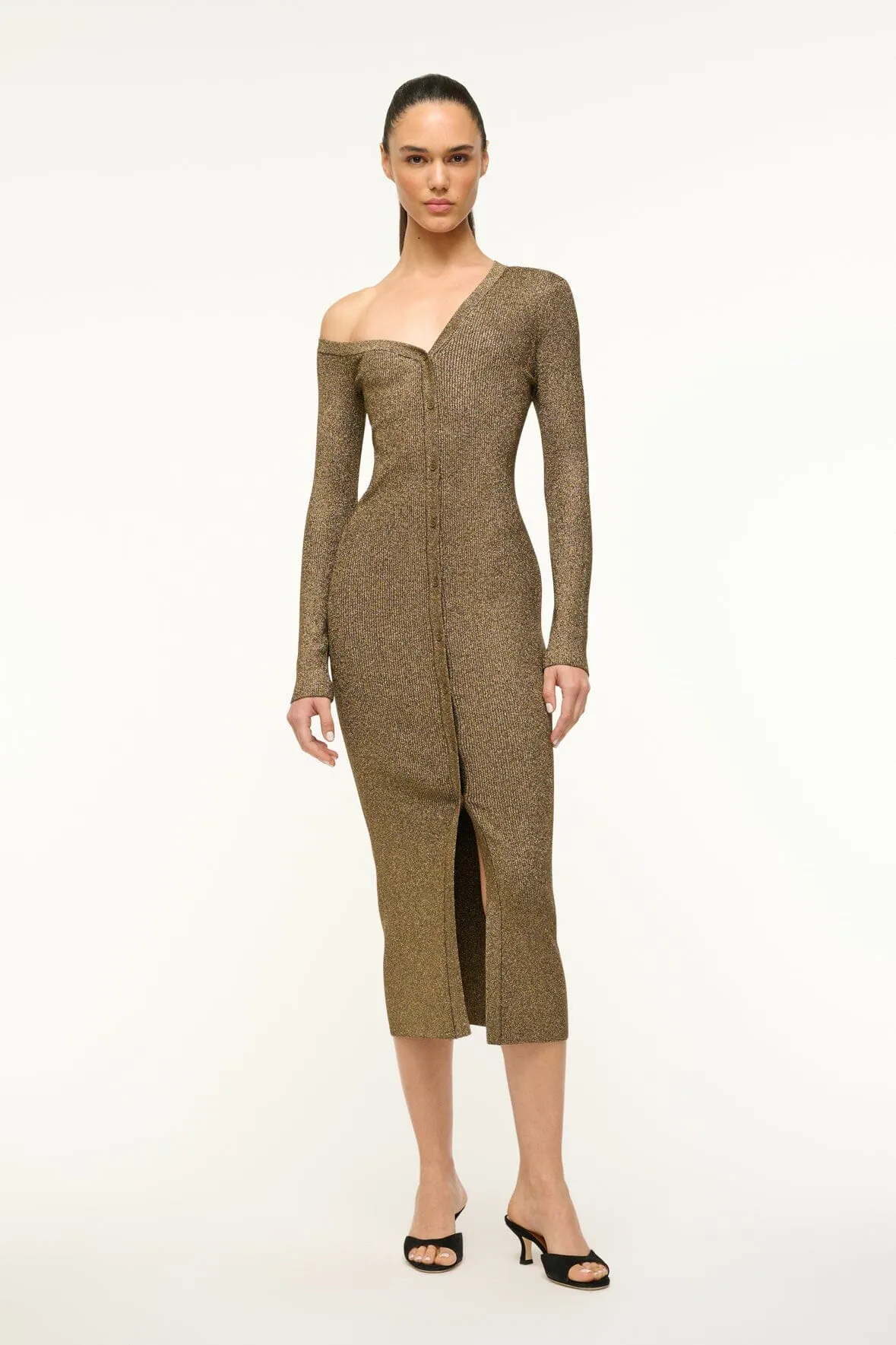 CRAFTSMAN SWEATER DRESS | METALLIC GOLD