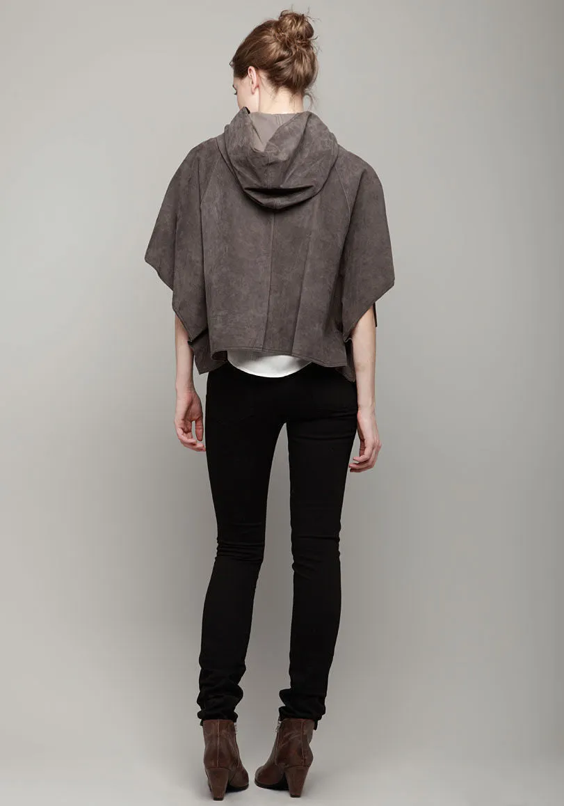 Cropped Suede Poncho