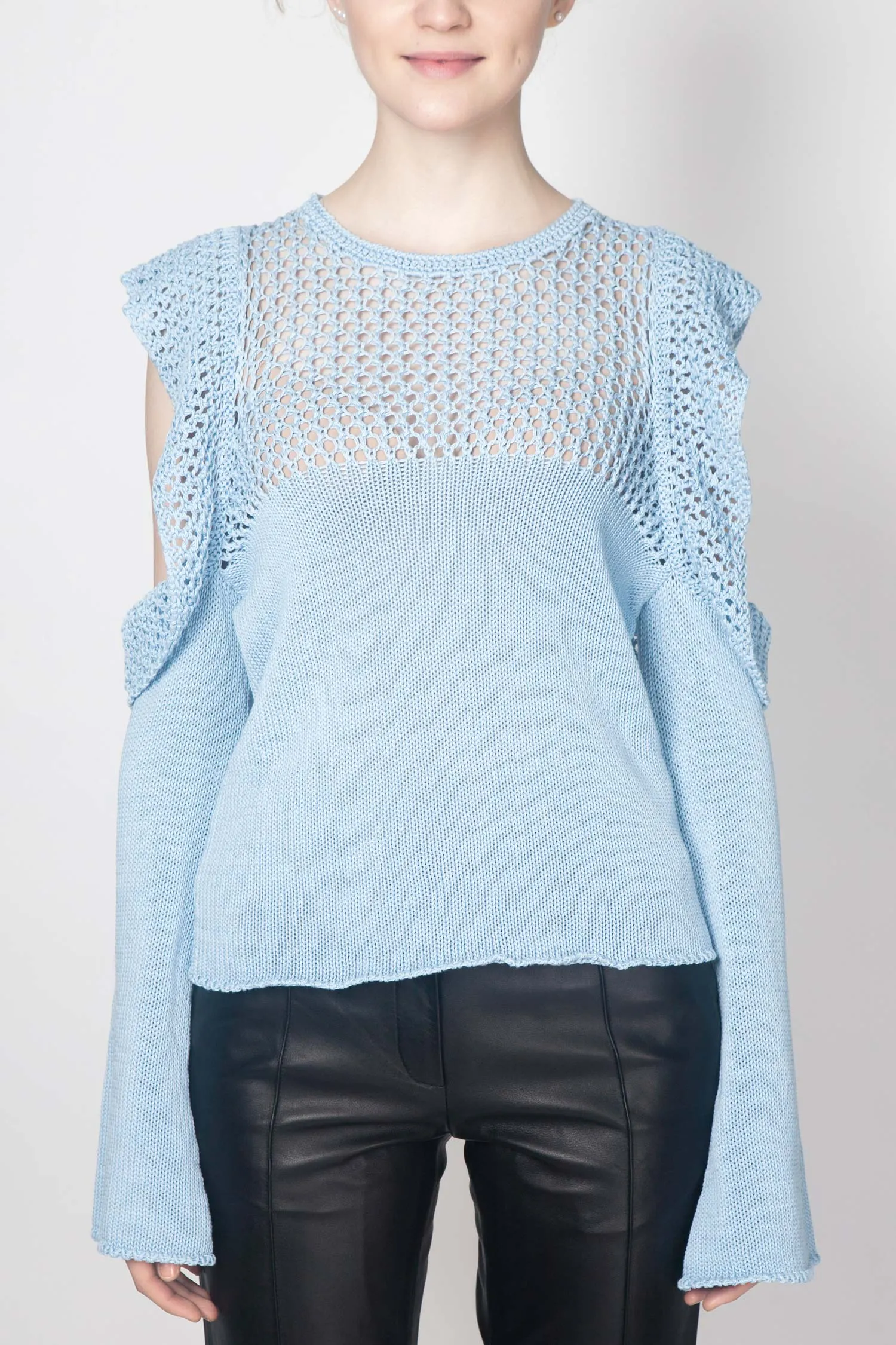 Cut-out Sweater with Elongated Sleeves