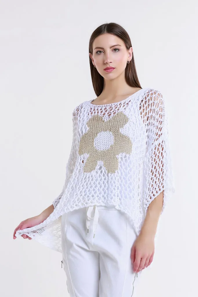 Daisy Kelsey SS Hi/Low Open Knit Sweater (BSS302D)