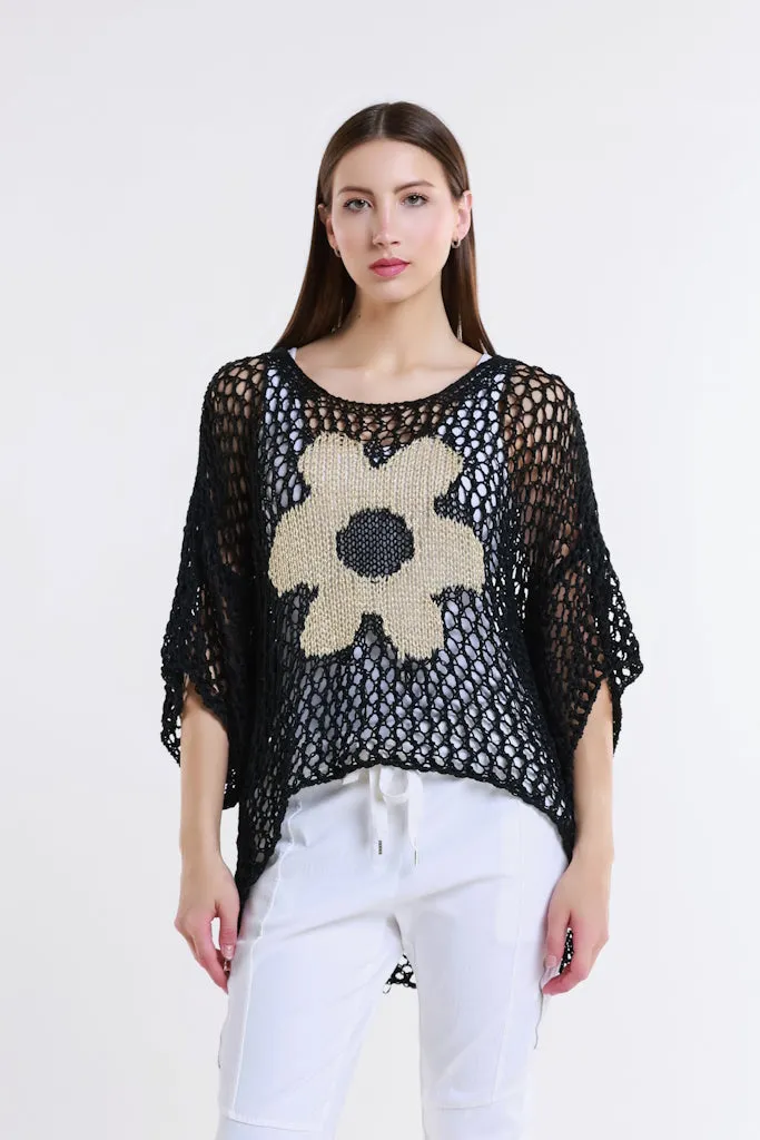 Daisy Kelsey SS Hi/Low Open Knit Sweater (BSS302D)