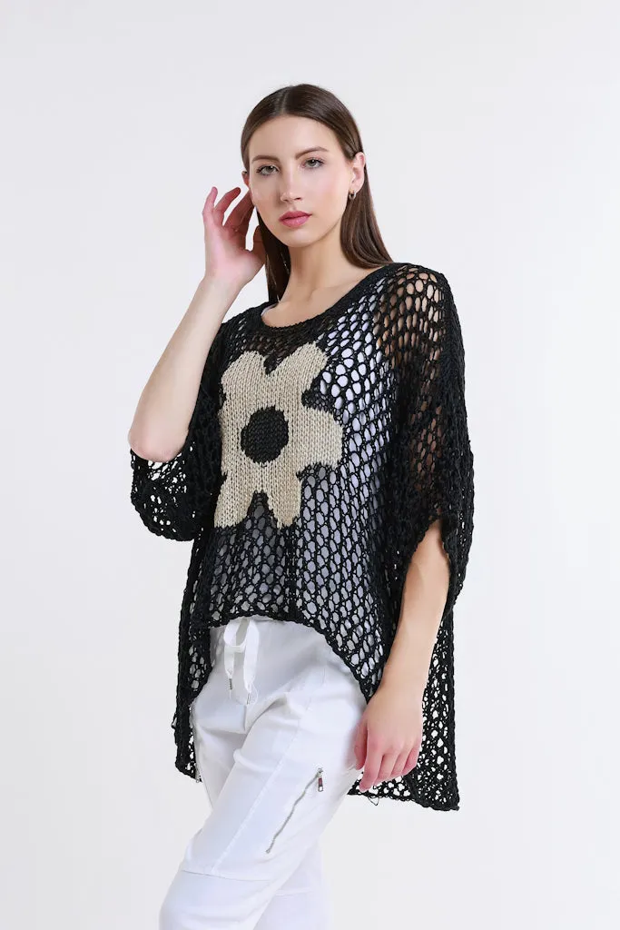 Daisy Kelsey SS Hi/Low Open Knit Sweater (BSS302D)