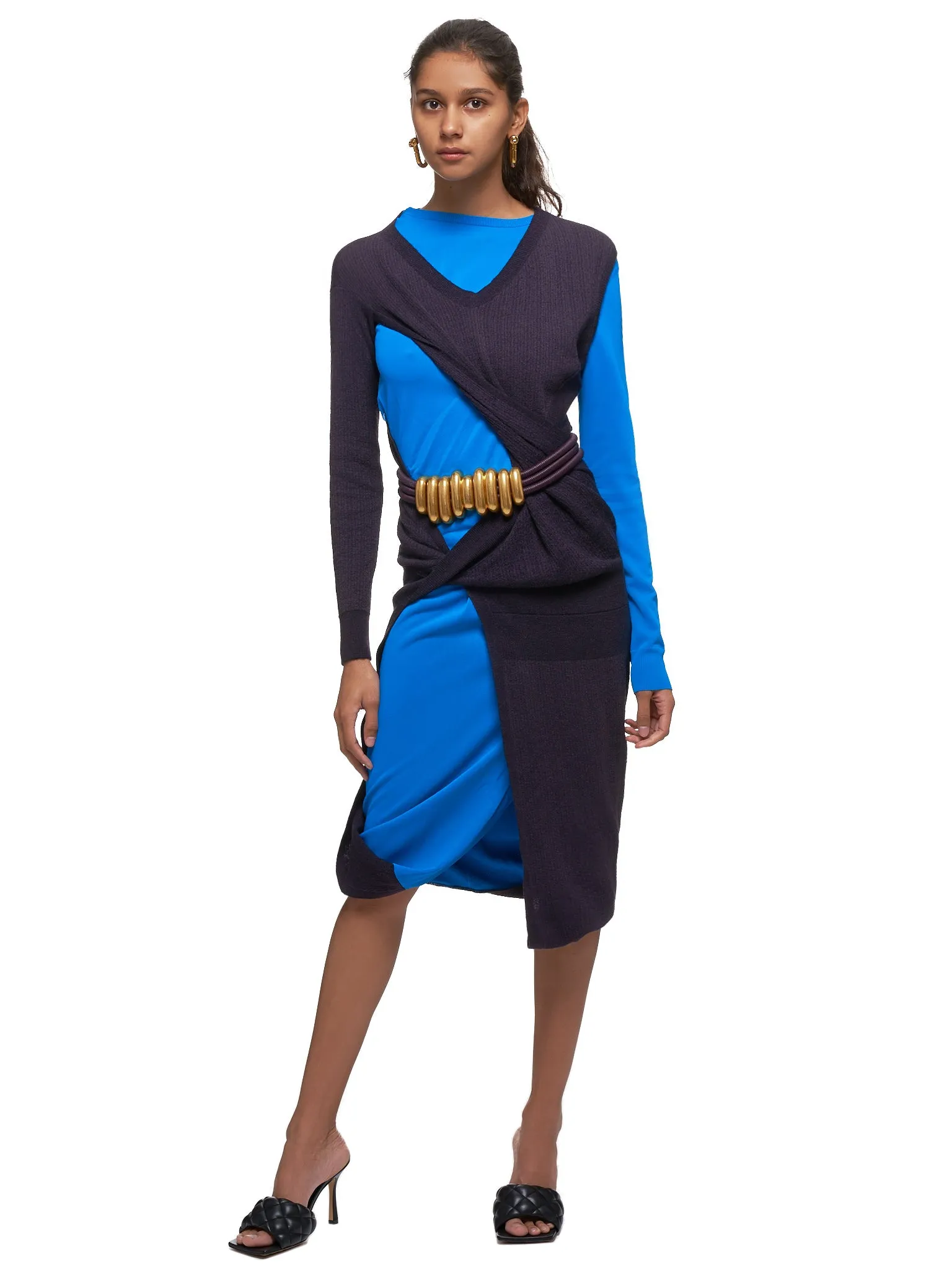 Deconstructed Dress (592184VKHH0-DARK-PURPLE-BLUE)