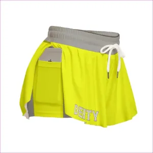 Deity Womens Yellow Sport Culottes With Pocket