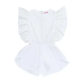 Delphine Playsuit - White Lace