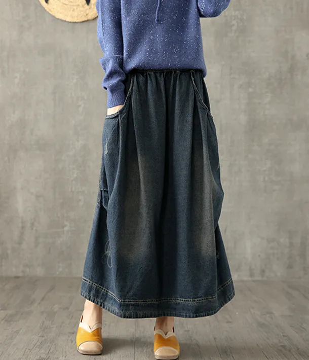 Denim Casual Cotton  loose fitting Women's Skirts  DZA200612