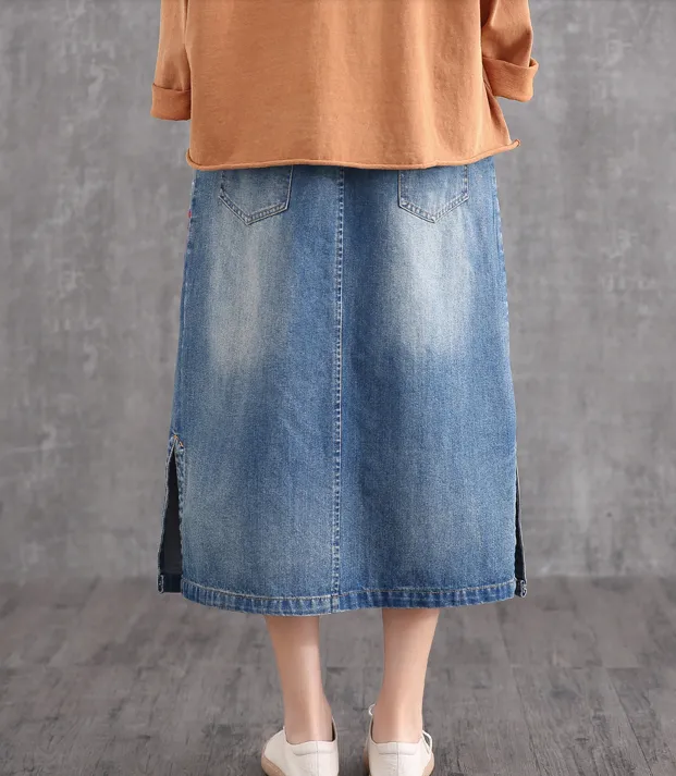 Denim Casual Cotton  loose fitting Women's Skirts DZA2007124