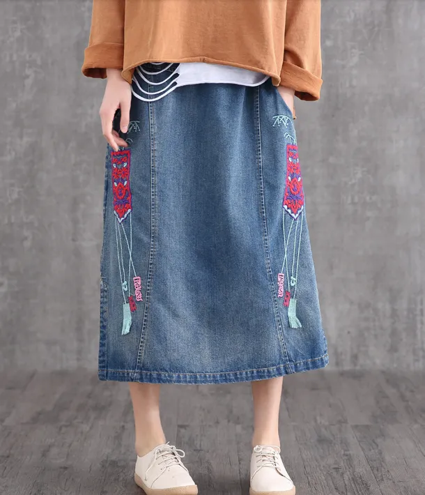 Denim Casual Cotton  loose fitting Women's Skirts DZA2007124