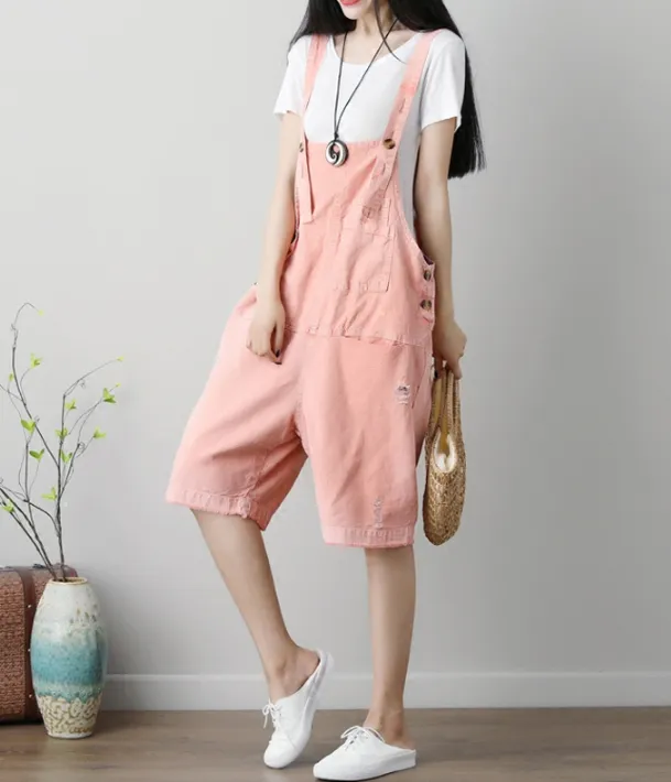 Denim Casual Spring Denim Overall Loose Short Women Jumpsuits QYCQ05119