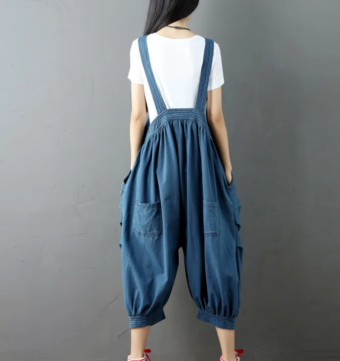 Denim Loose Casual Summer Denim Overall Loose Women Jumpsuits CNHK07253