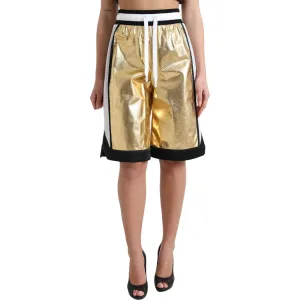 Dolce & Gabbana Elevated Elegance: High Waist Golden Shorts