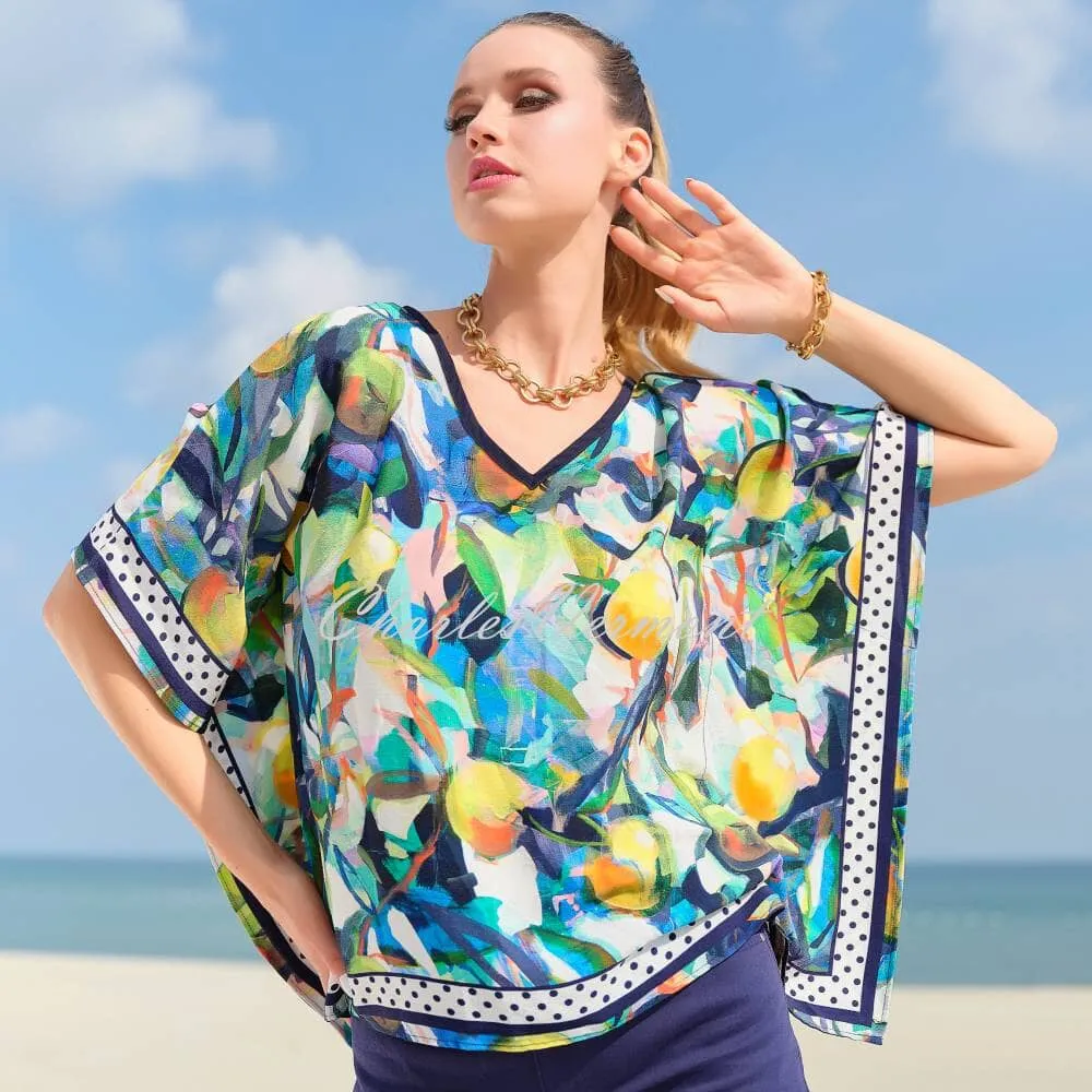 Dolcezza 'Orangerie' Poncho Style Top - Style 24650