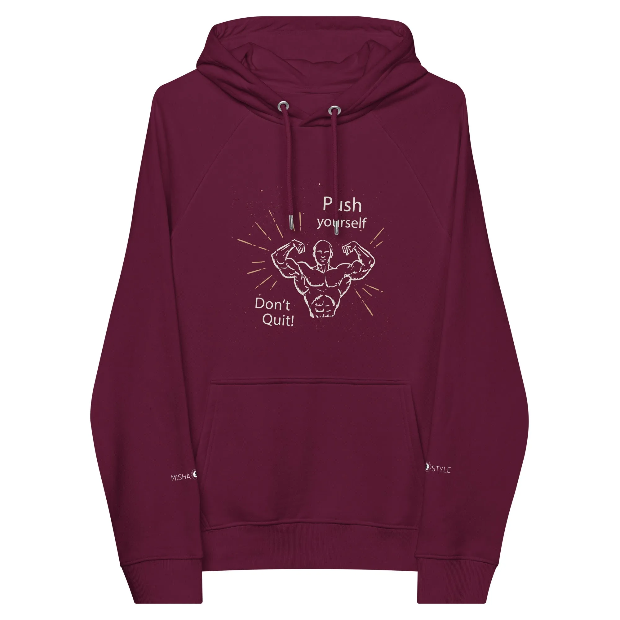 Don't Quit eco raglan Men hoodie - Red Wine