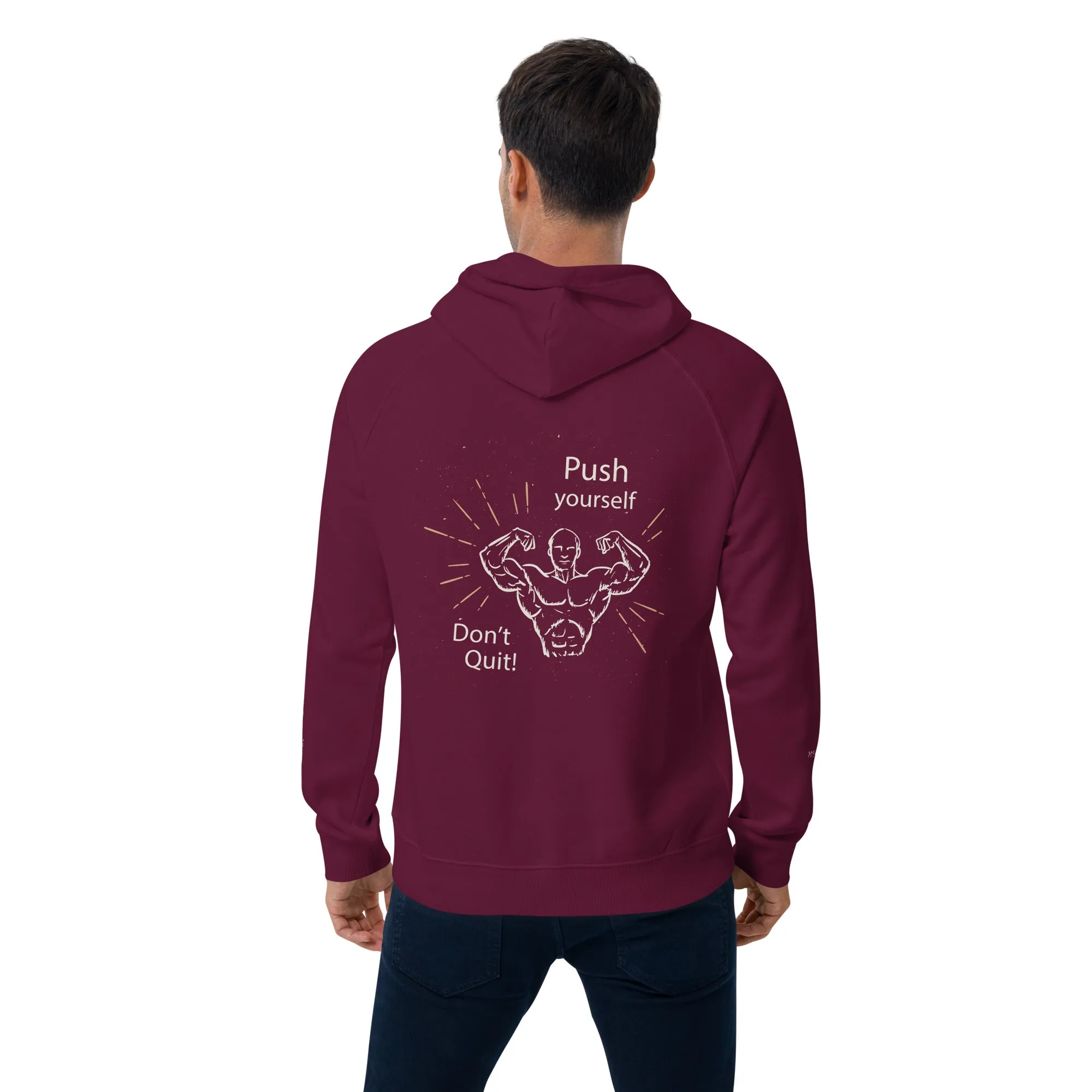 Don't Quit eco raglan Men hoodie - Red Wine