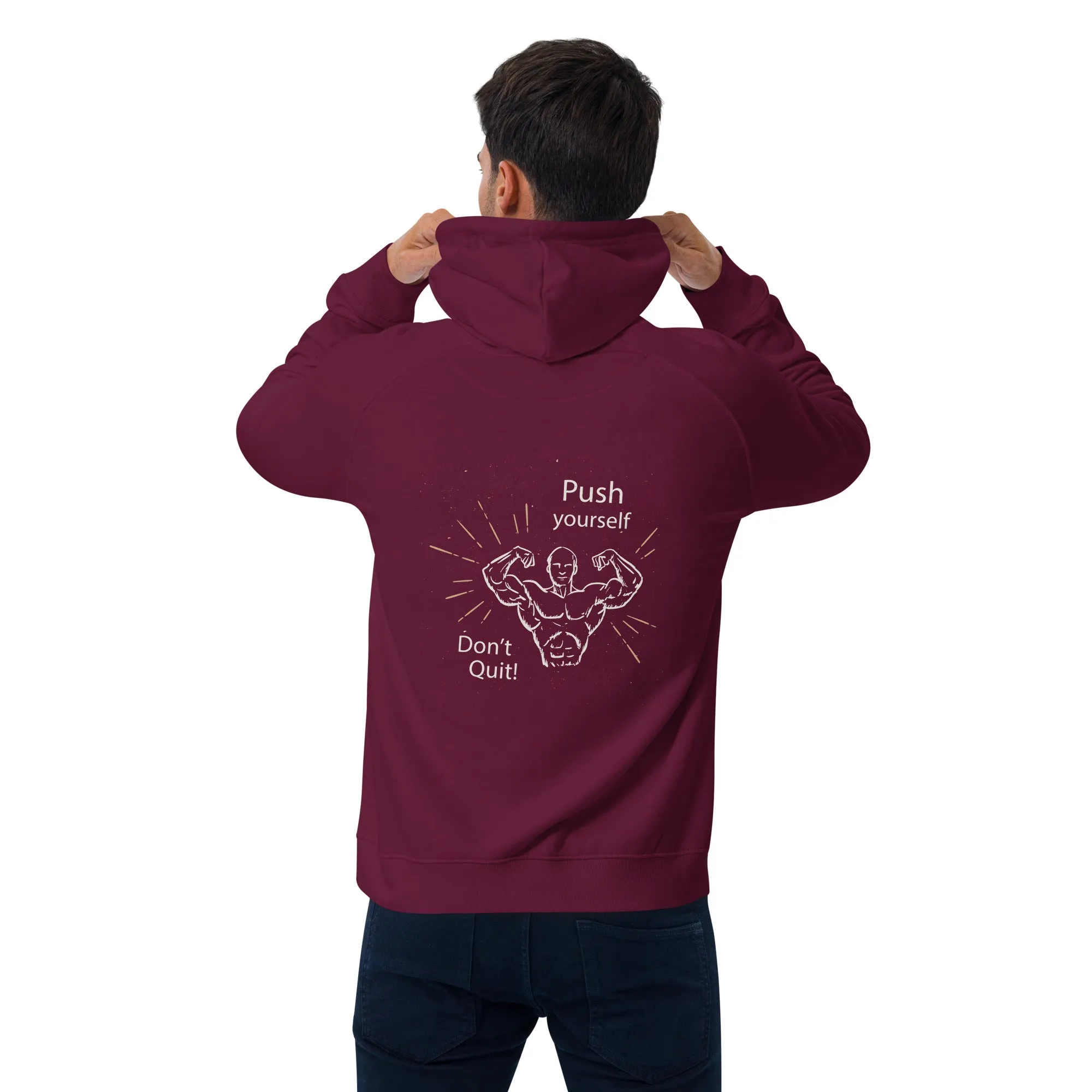 Don't Quit eco raglan Men hoodie - Red Wine