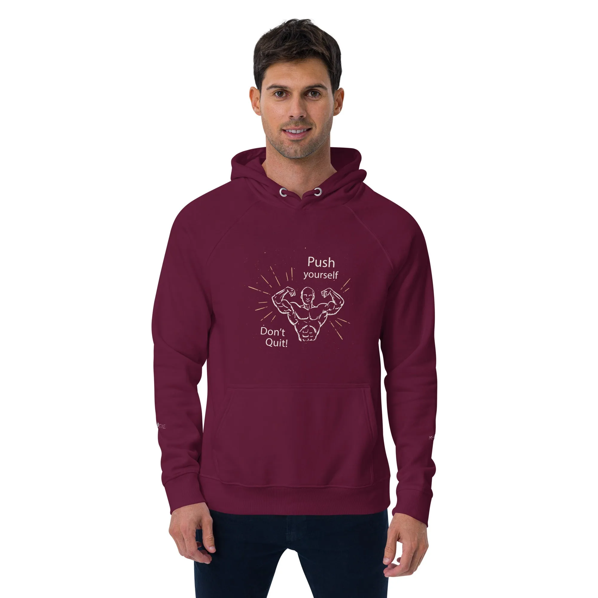 Don't Quit eco raglan Men hoodie - Red Wine