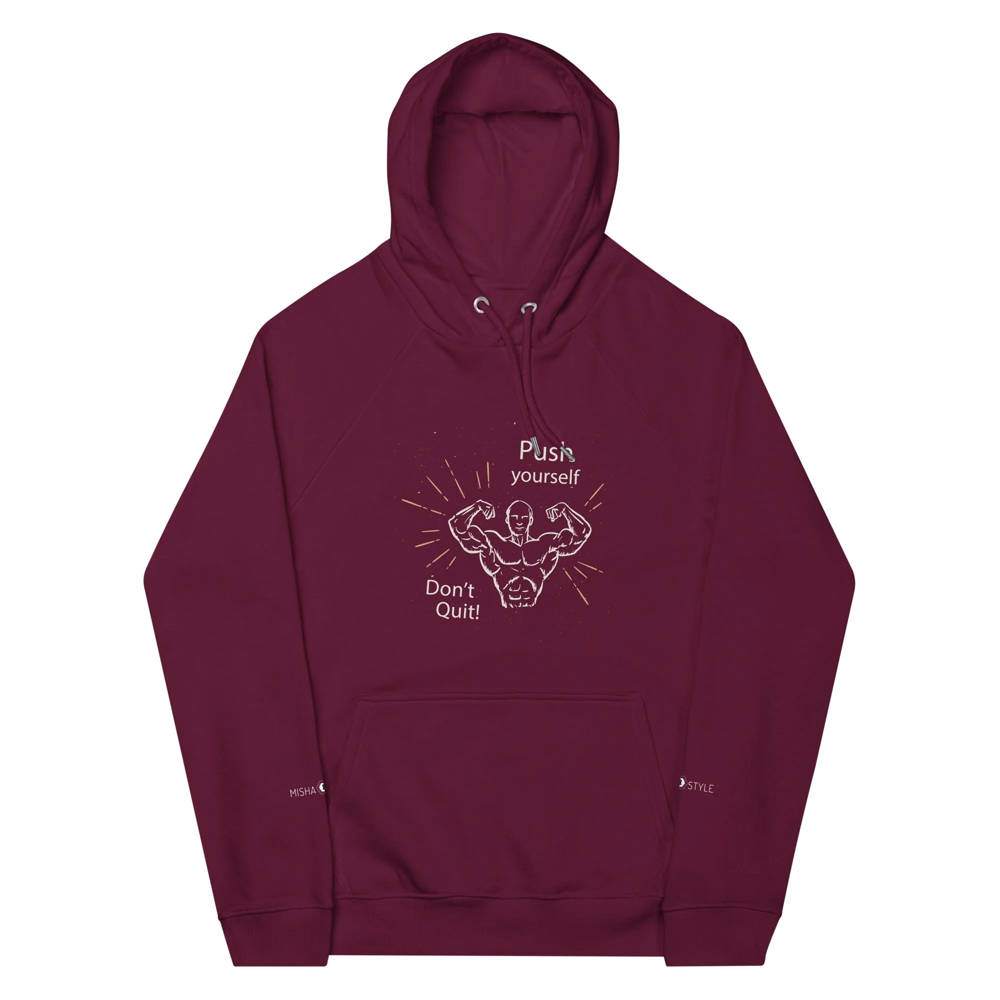 Don't Quit eco raglan Men hoodie - Red Wine