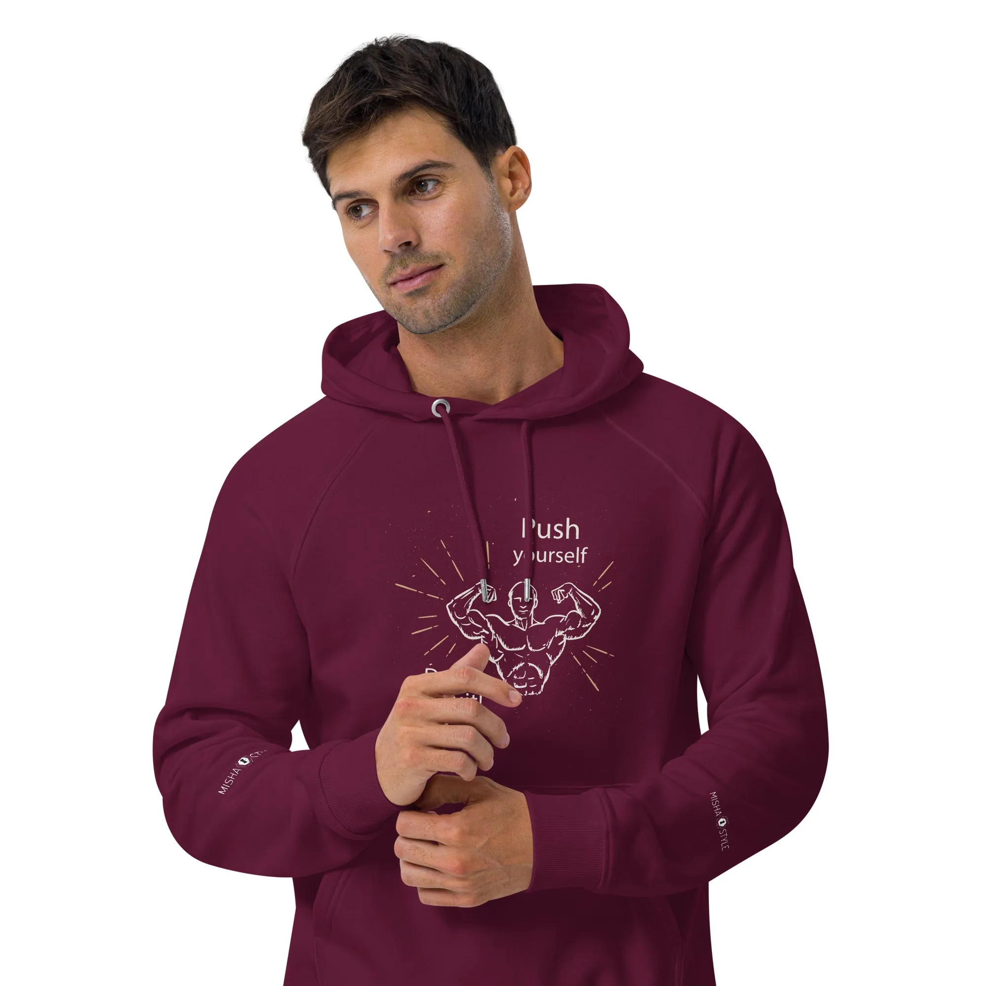 Don't Quit eco raglan Men hoodie - Red Wine