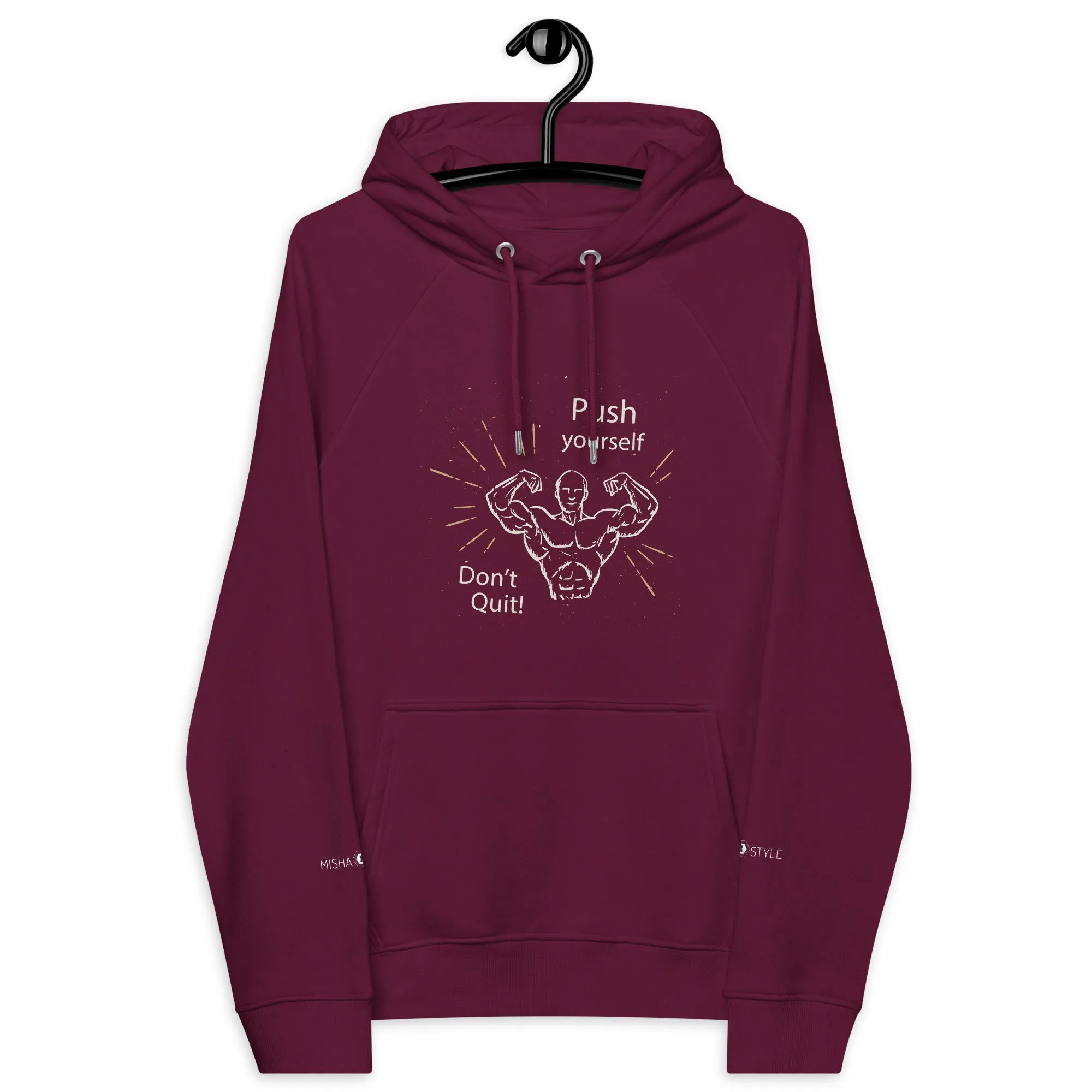 Don't Quit eco raglan Men hoodie - Red Wine