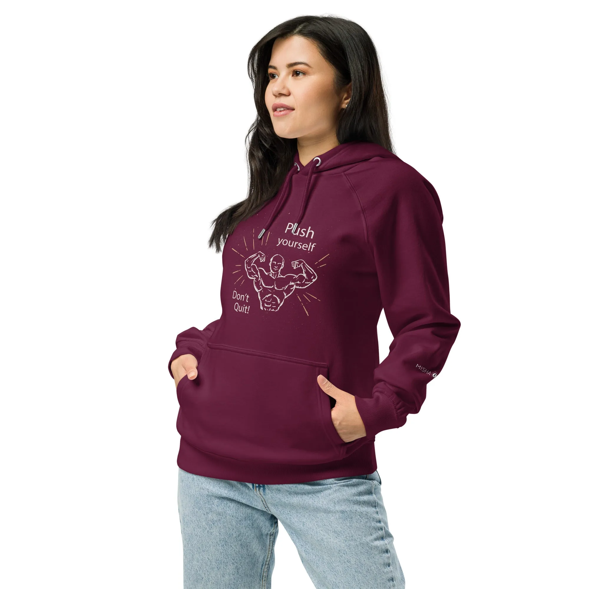 Don't Quit eco raglan Women hoodie - Red Wine