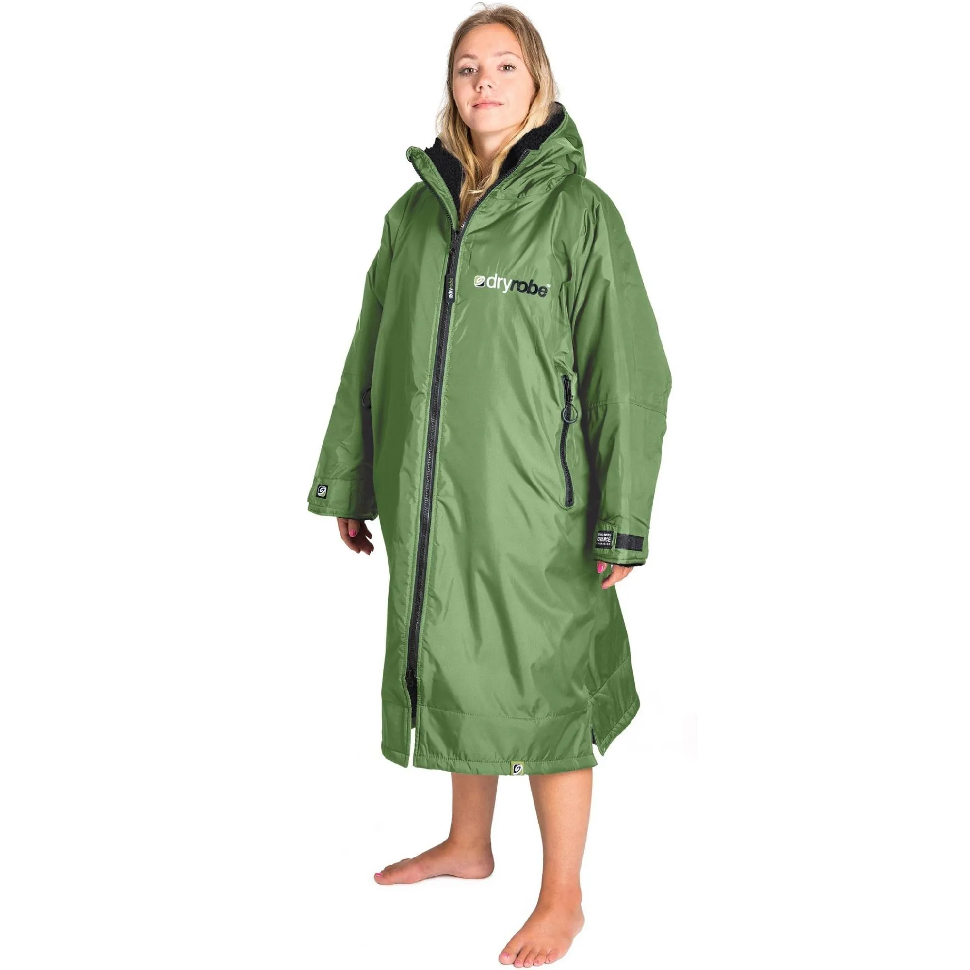 Dryrobe Advance Long Sleeve Drying & Changing Robe - Forest Green/Black