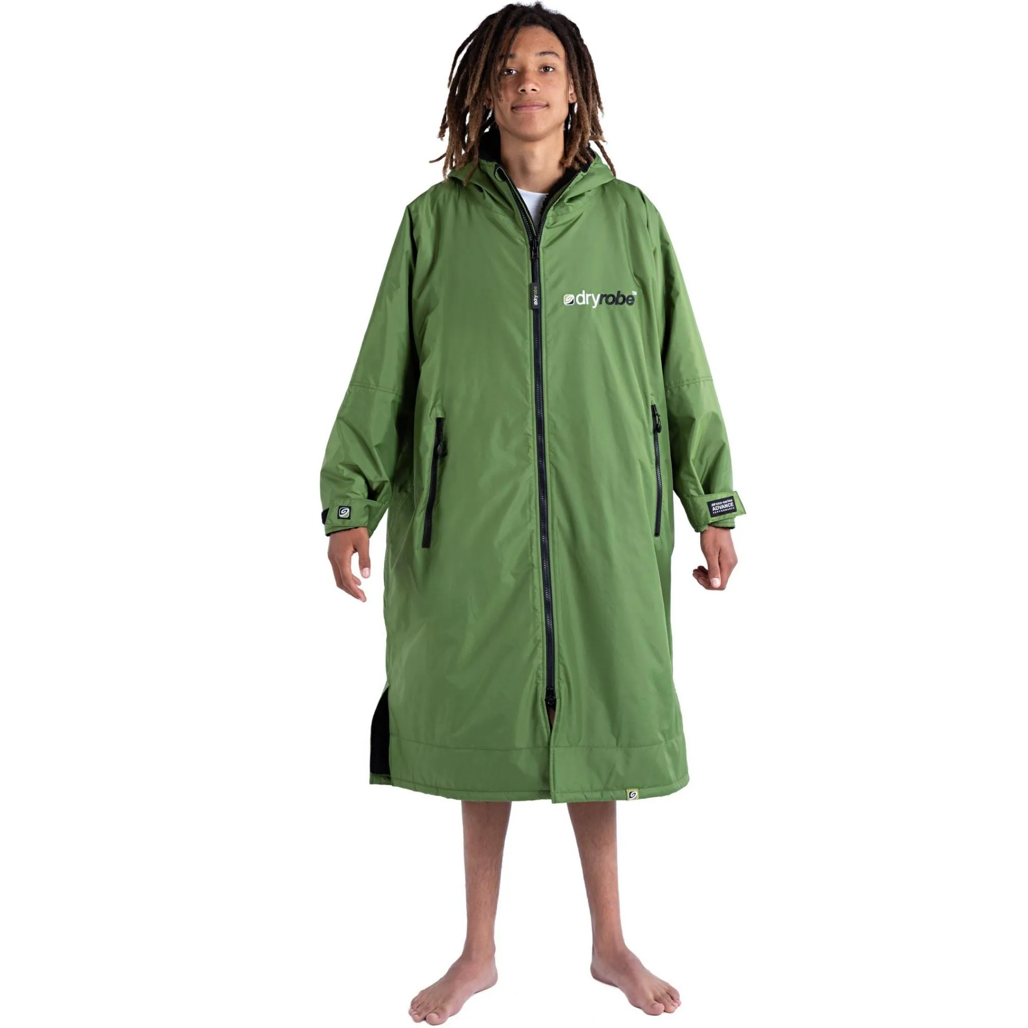 Dryrobe Advance Long Sleeve Drying & Changing Robe - Forest Green/Black