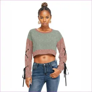 Eclectic Womens Long Sleeve Cropped Sweatshirt With Lace up