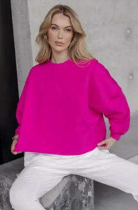 EDEN Long Sleeve Top Hot Pink