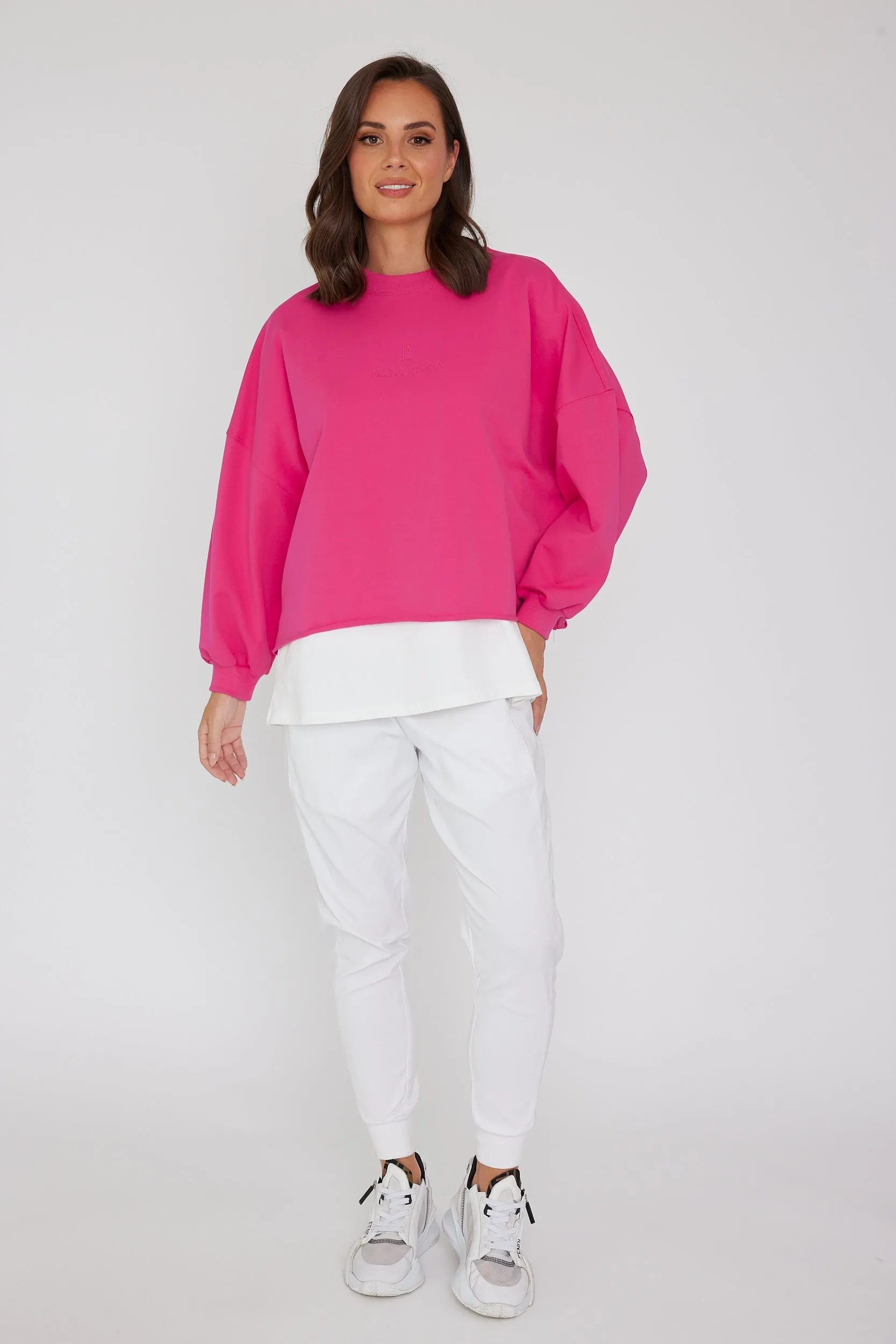 EDEN Long Sleeve Top Hot Pink