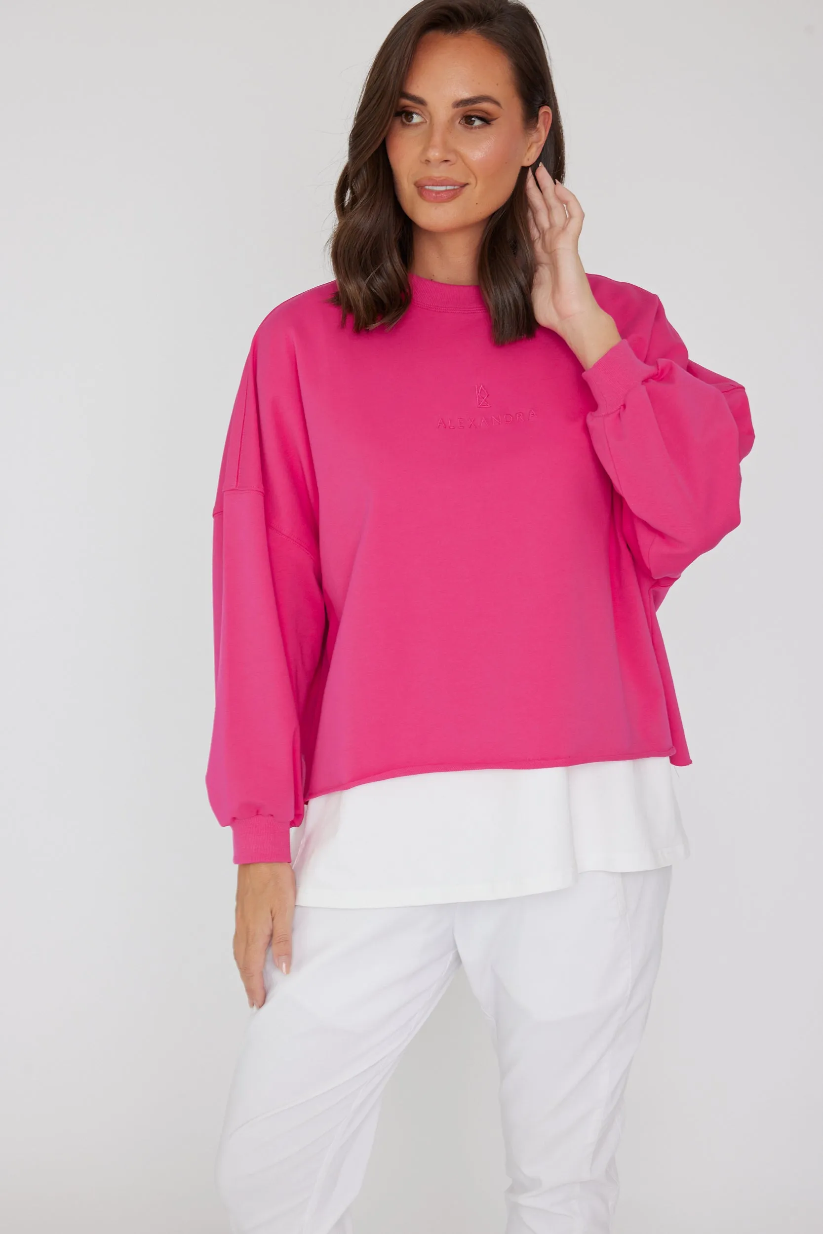 EDEN Long Sleeve Top Hot Pink