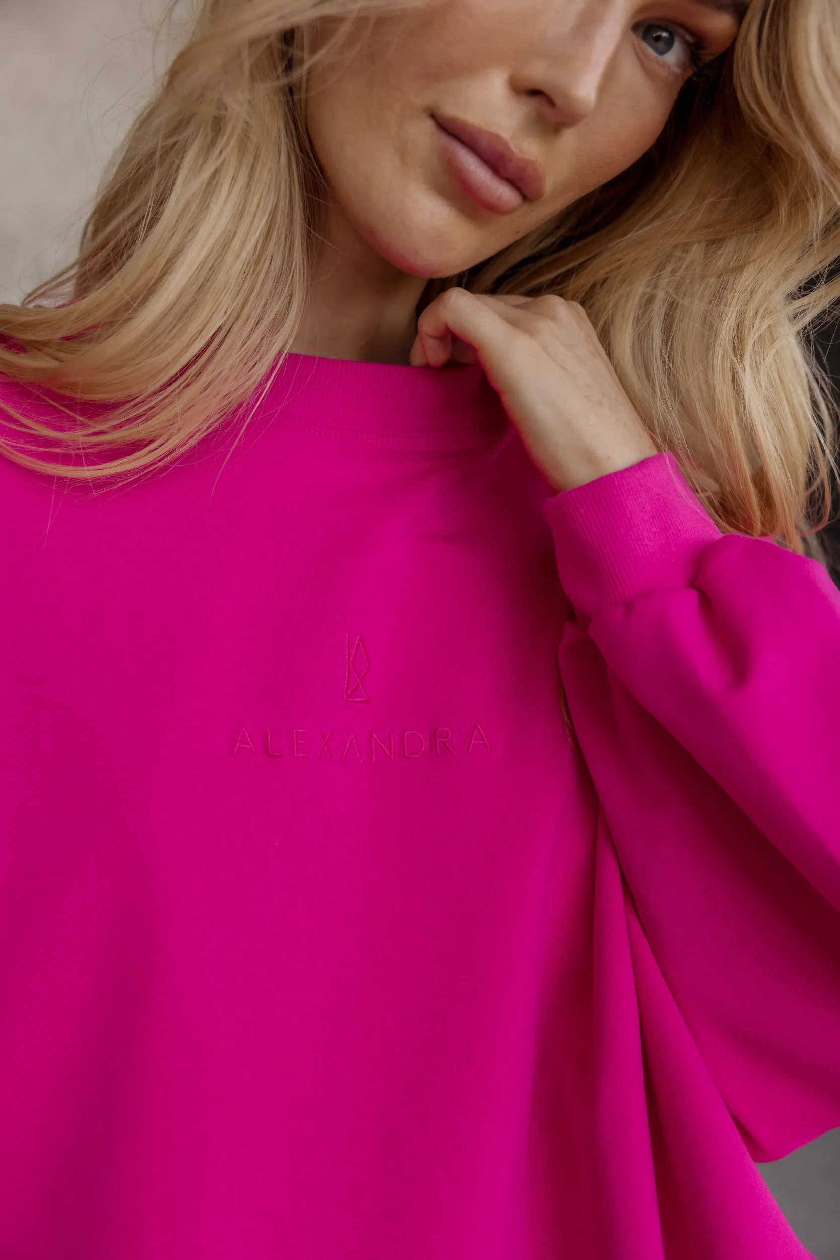 EDEN Long Sleeve Top Hot Pink