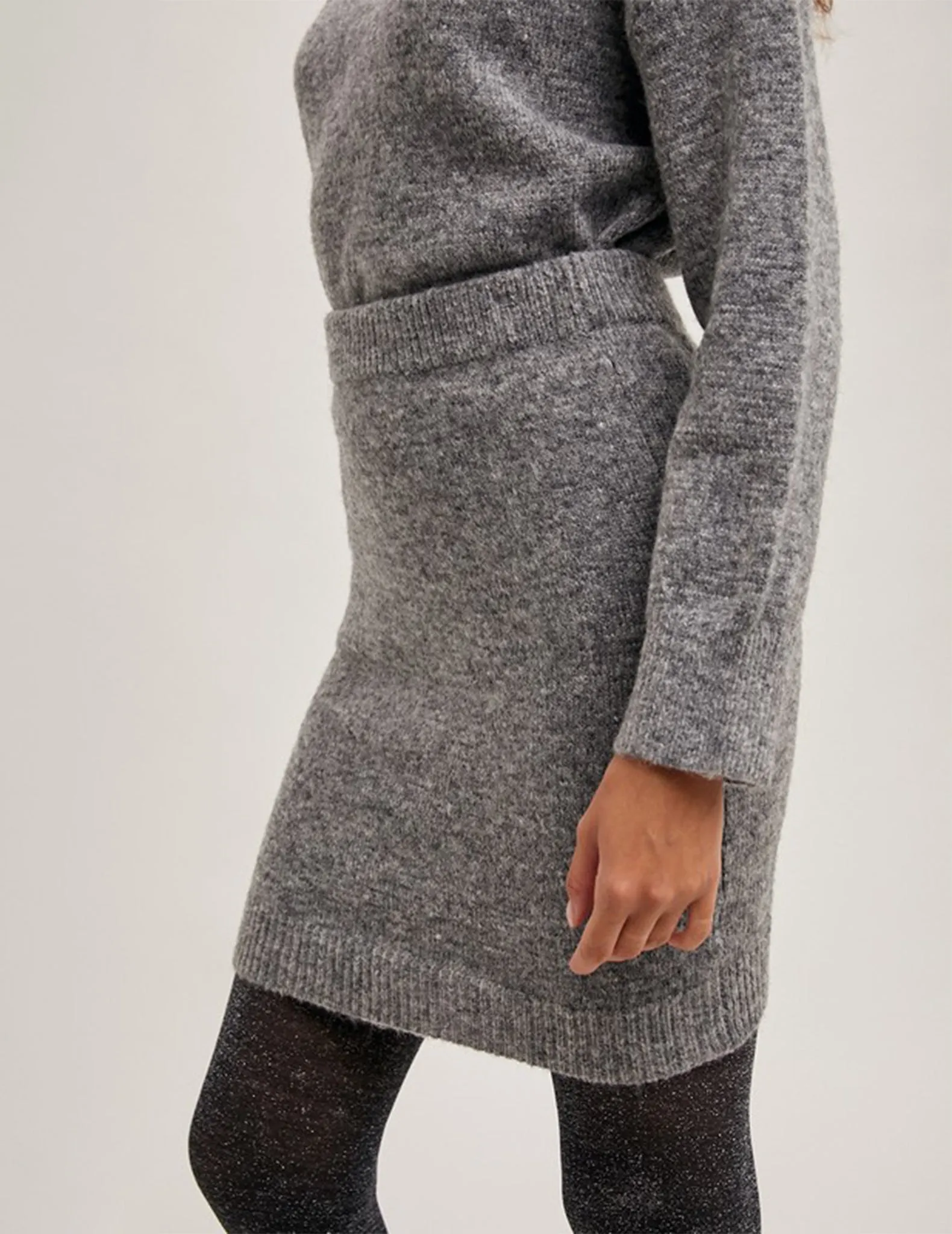 Eliana Heather Grey Knit Mini Skirt