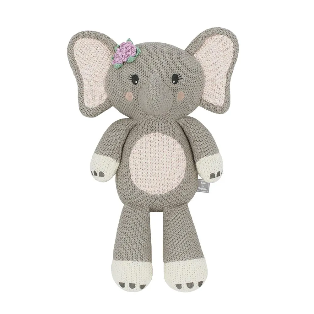 Ella the Elephant Baby Knit Soft Toy Doll Baby Shower Nursery Decor Gift Idea