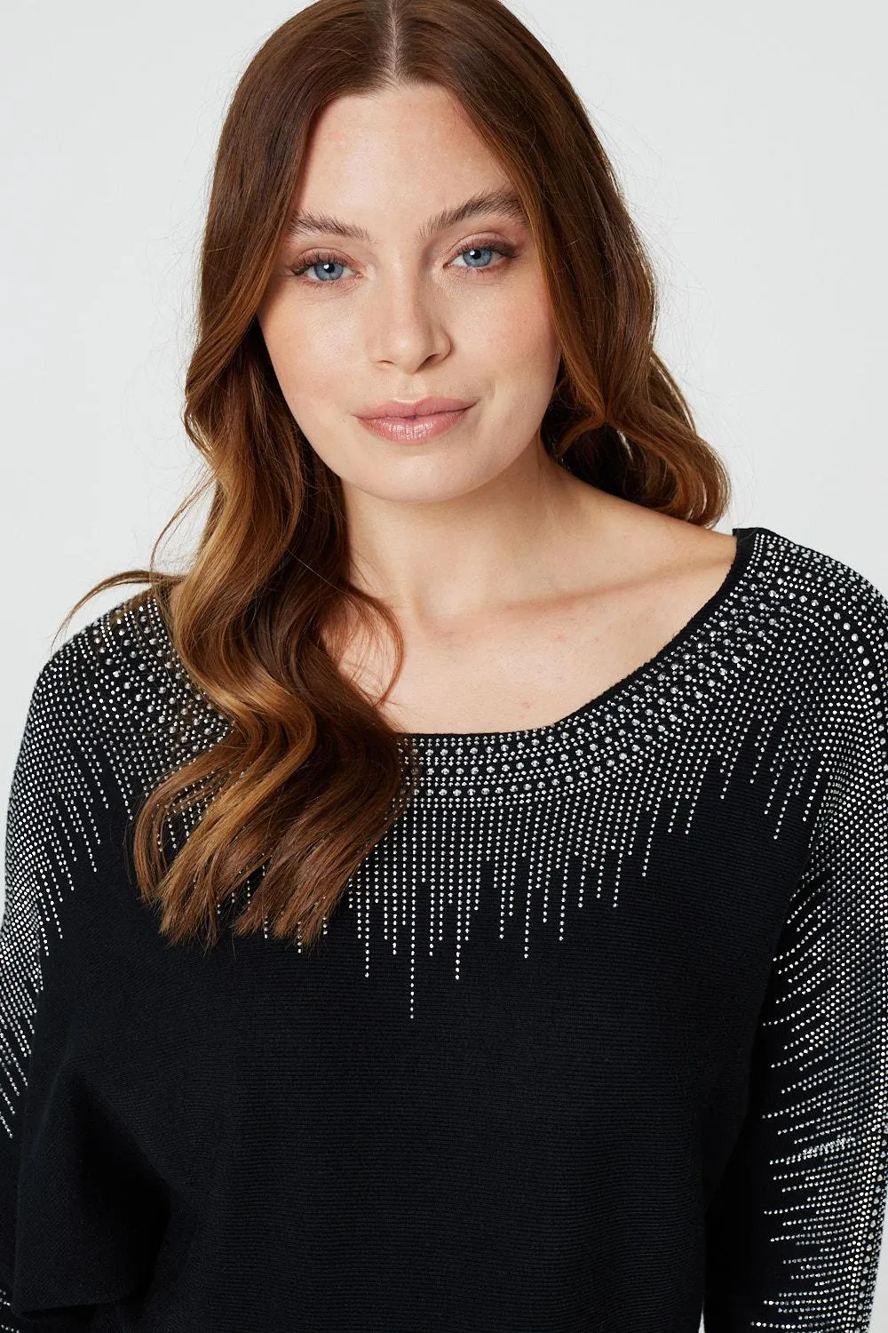 Embellished Diamante Knit Jumper