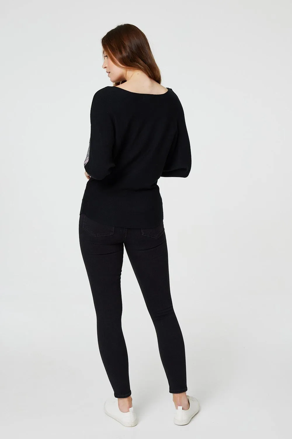 Embellished Diamante Knit Jumper