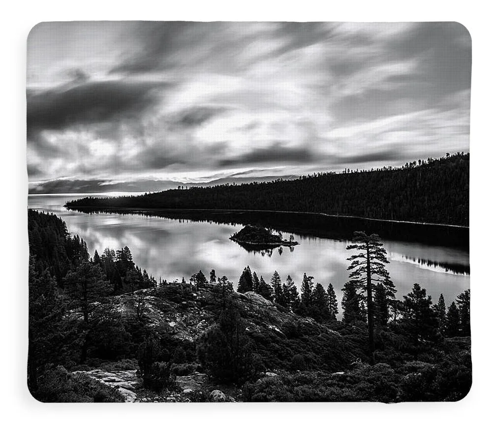 Emerald Bay Rays Black And White By Brad Scott - Blanket