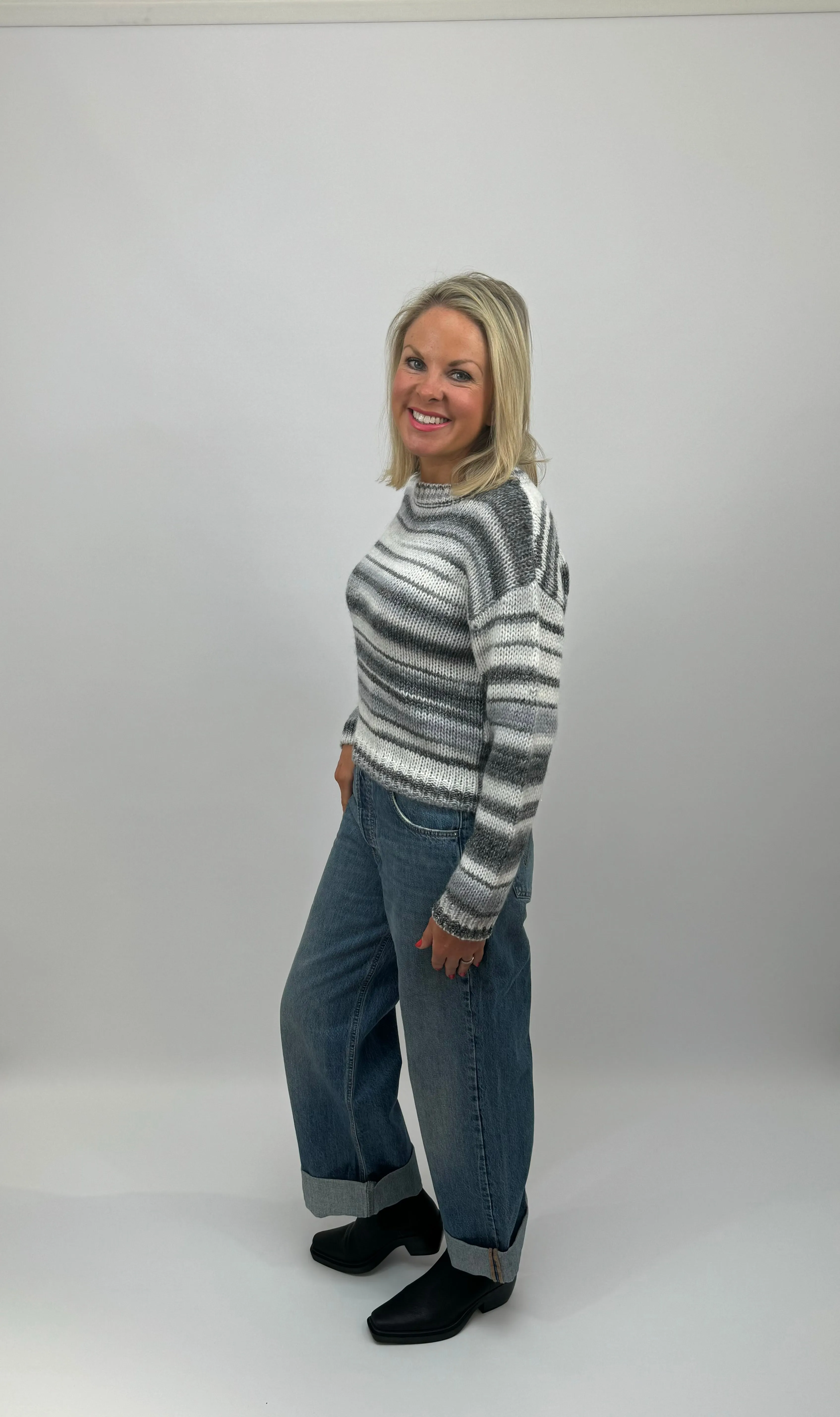 EMME Grey Stripe Sweater