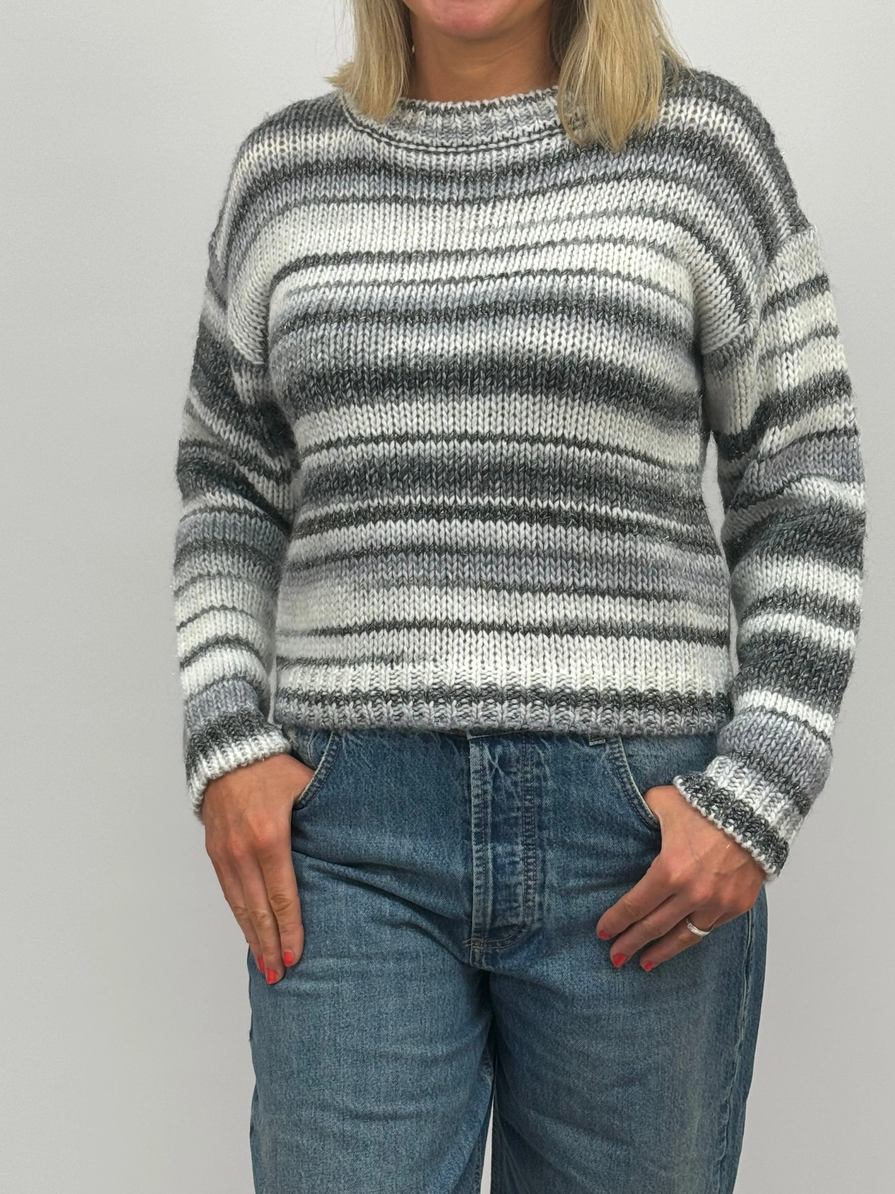 EMME Grey Stripe Sweater