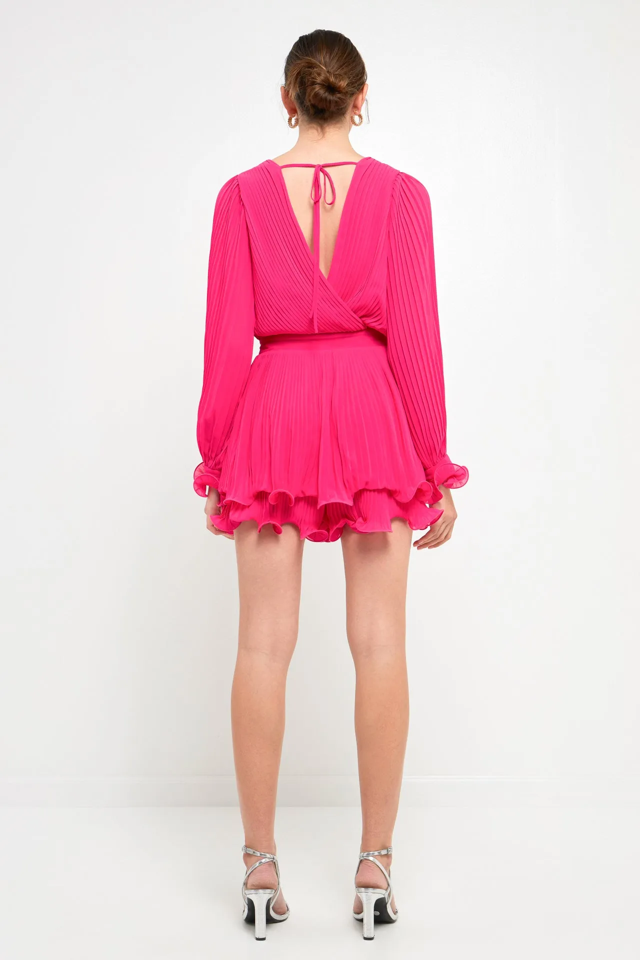 Endless Rose - Pleated Long-Sleeve Romper