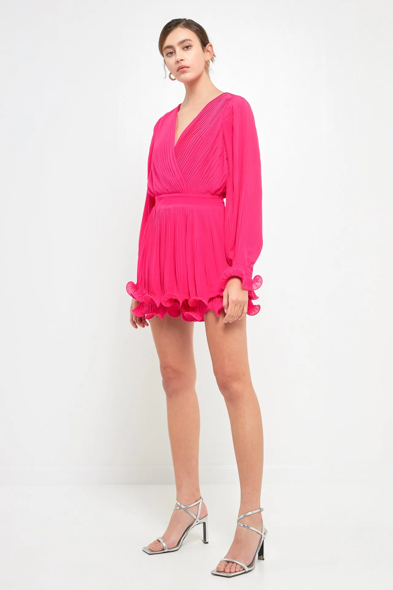 Endless Rose - Pleated Long-Sleeve Romper