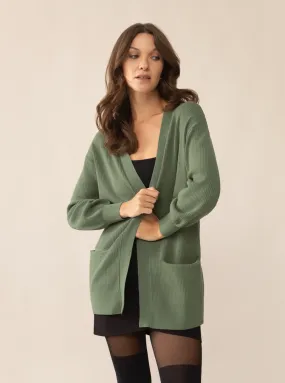 Erin Sweater Knit Cardigan in Moss Green