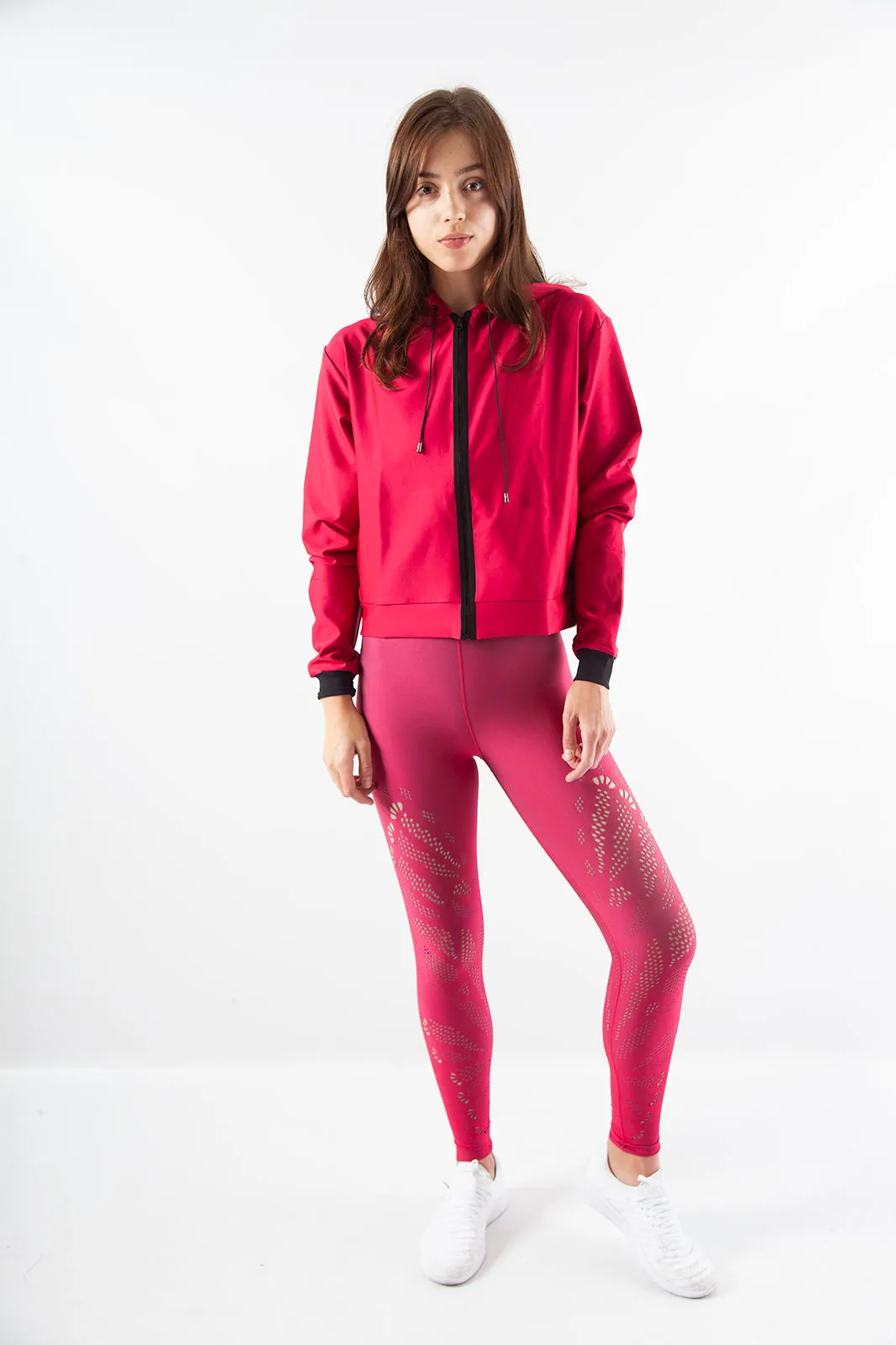 Essential Polaris Zip Up Hoodie, HOT PINK NERO