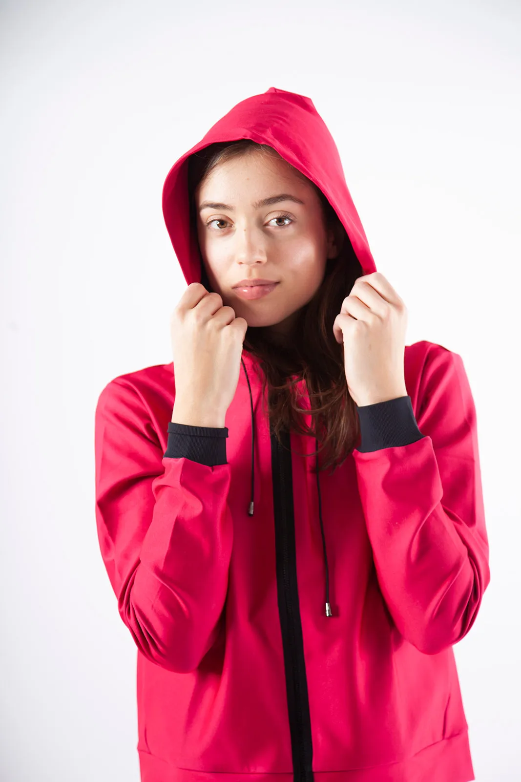 Essential Polaris Zip Up Hoodie, HOT PINK NERO