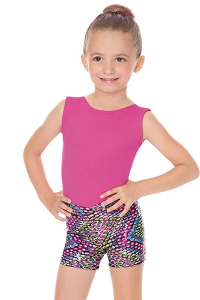 Eurotard 54754C Girls Dizzy Dots Metallic Foil V Waist Booty Shorts