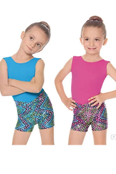 Eurotard 54754C Girls Dizzy Dots Metallic Foil V Waist Booty Shorts