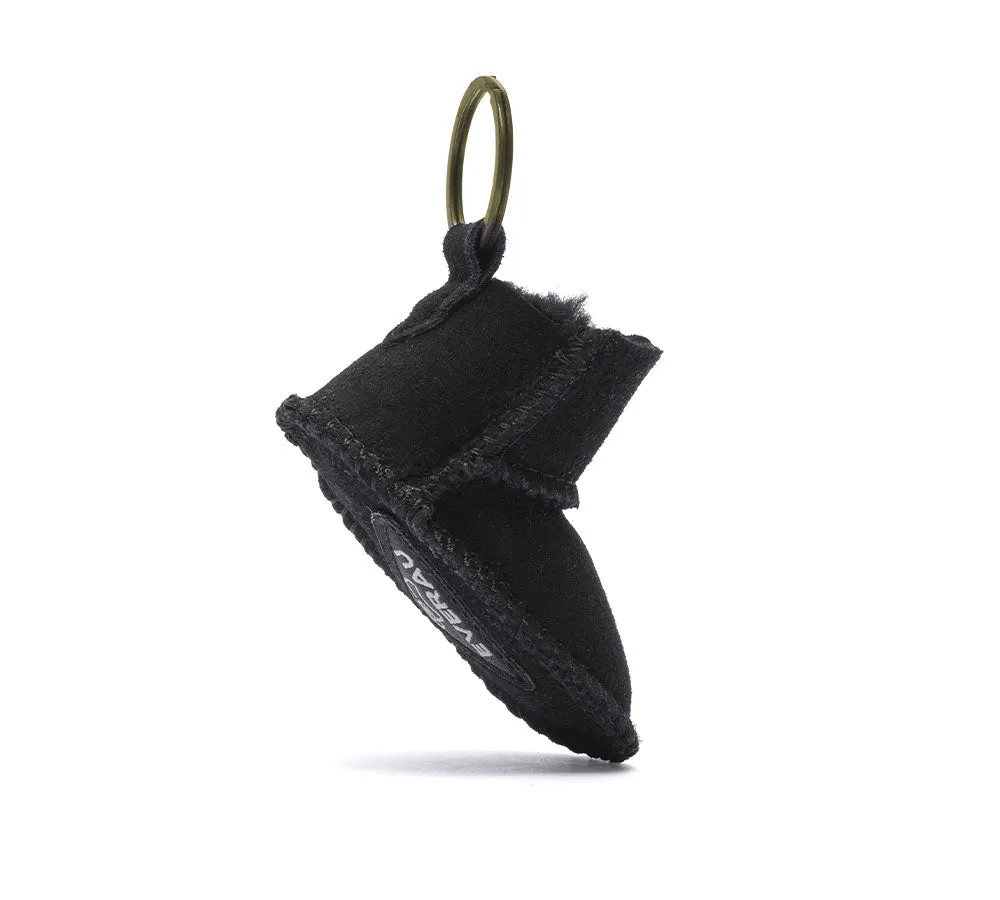 EVERAU® UGG Boot Sheepskin Wool Bootie Keyring